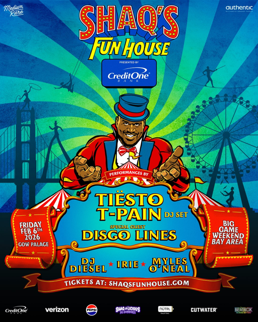 Shaquille O’Neal Brings 8th Annual Shaq’s Fun House Presented by Credit One Bank to San Francisco for Big Game Weekend